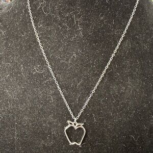 Vintage Sarah Coventry Silver Apple Pendant Necklace Adjustable